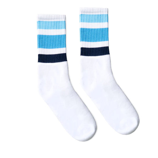 SOCCO Ocean Blue Shades | White Mid Socks