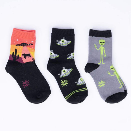 Sock it to Me Area 51 Youth Crew Socks 3-Pack