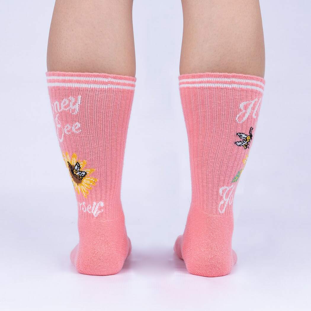 Sock it to Me Honey Bee Yourself Ribbed Crew Athletic Socks