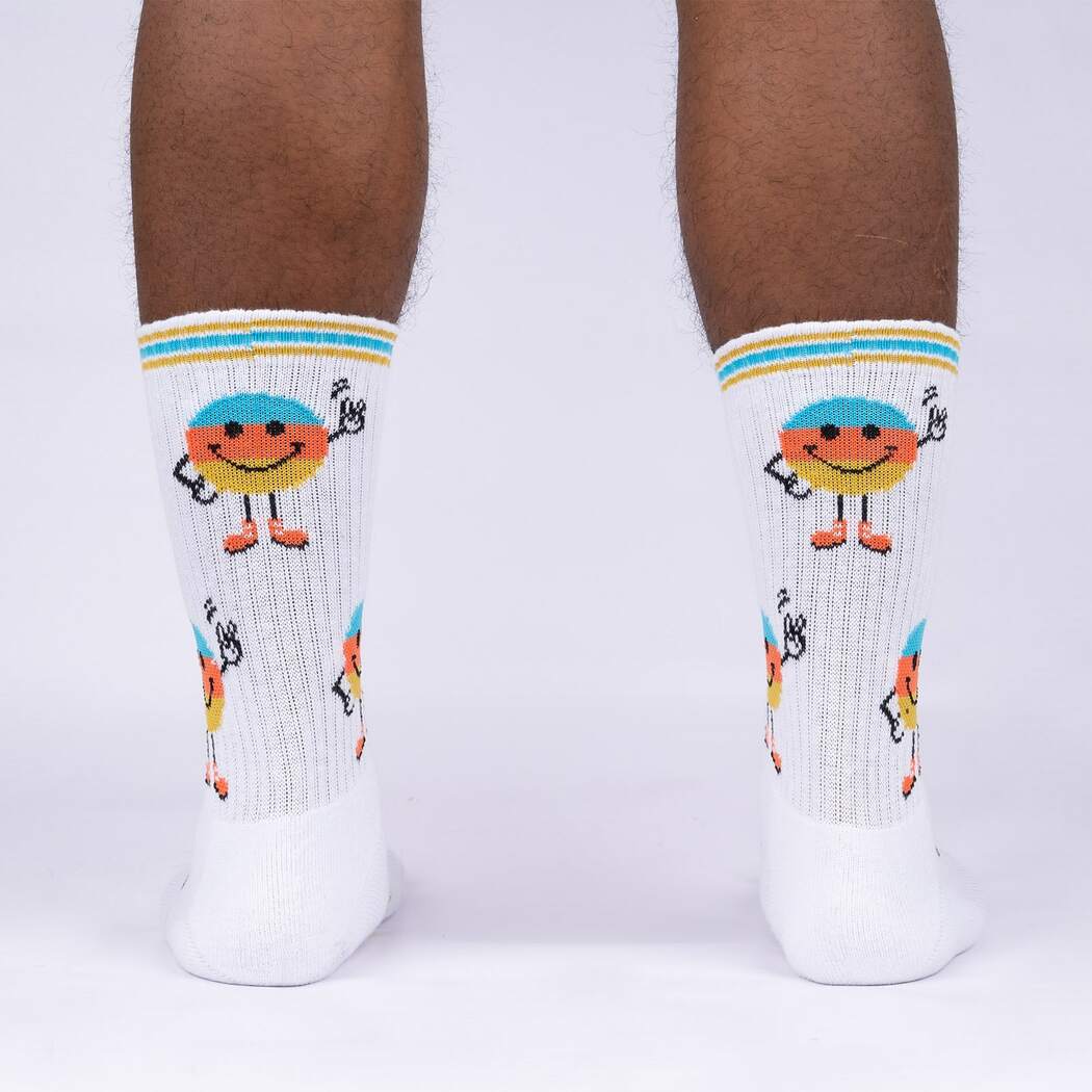 Sock it to Me My Happy Face Ribbed Crew Athletic Socks