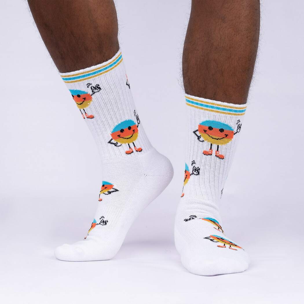 Sock it to Me My Happy Face Ribbed Crew Athletic Socks