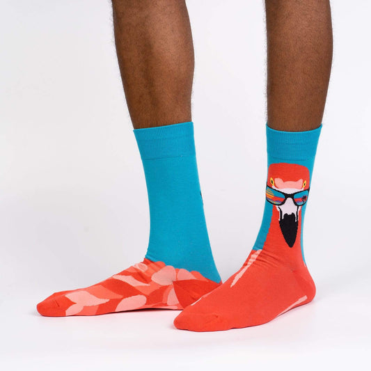 Sock it to Me Ready To Flamingle Mens Crew Socks