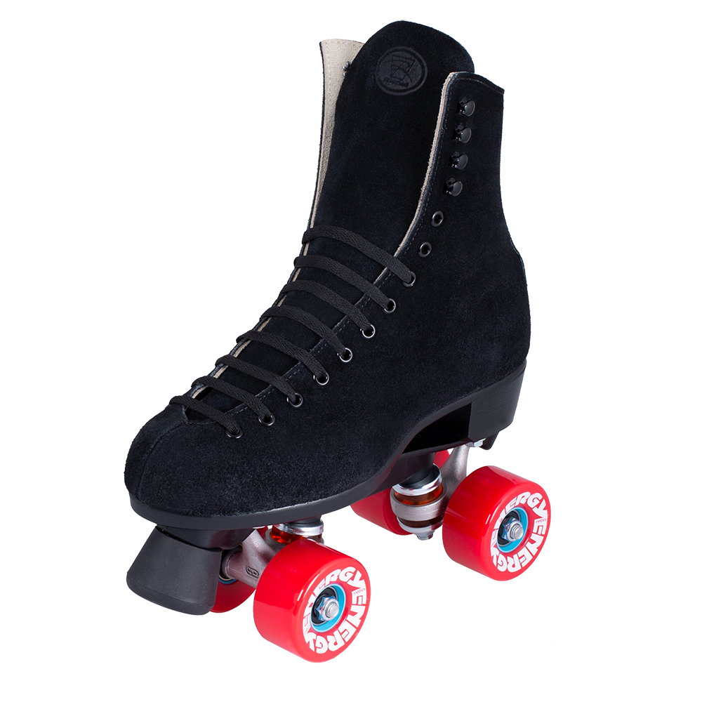 Riedell Zone 135 Black w Energys and Bolt on Toe Stops