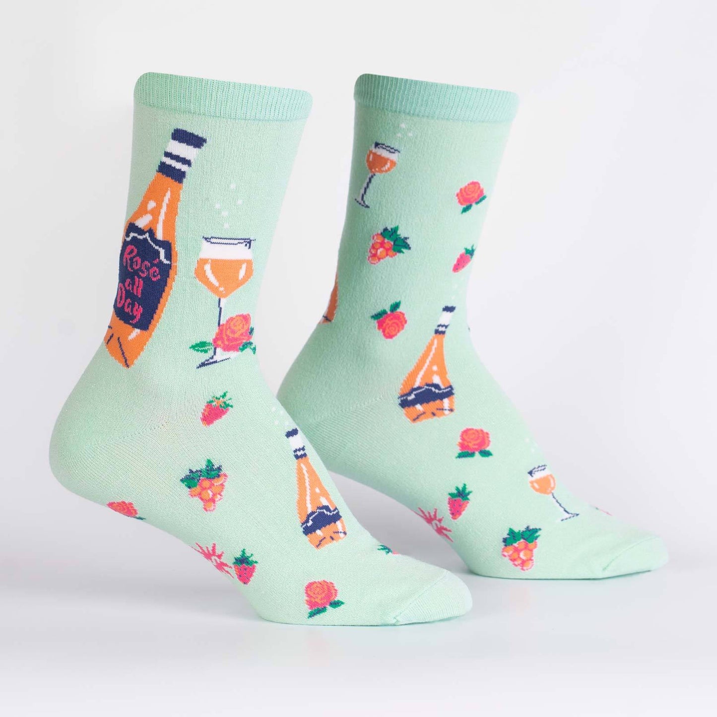 Sock it to Me Rose All Day Womens Crew Socks