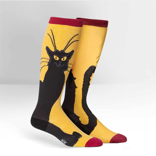 Sock it to Me Chat Noir Stretch-Kniestrümpfe