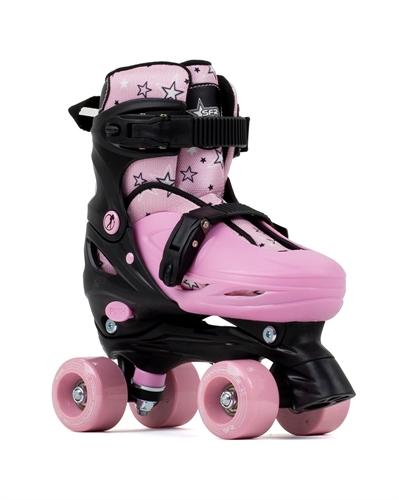 SFR Nebula Kids Adjustable Quad Skates - Black Pink