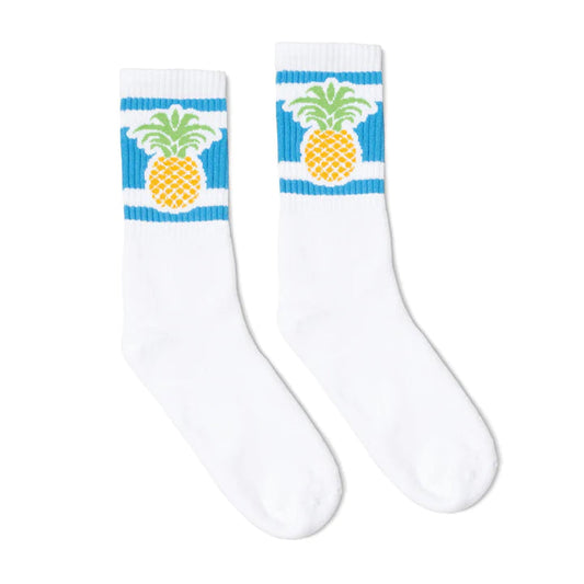 SOCCO Pineapple Socks | White Mid Socks