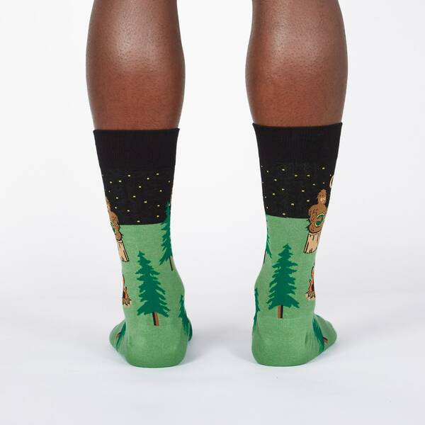 Sock it to Me Sasquatch Camp Out Mens Crew Socks