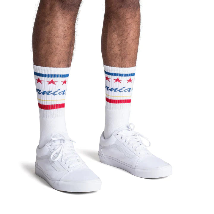 SOCCO Cali Words | White Mid Socks