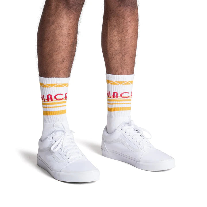 SOCCO Cali Sun Socks | White Mid Socks