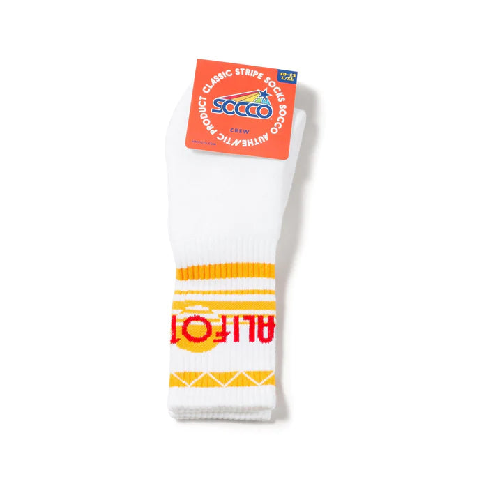 SOCCO Cali Sun Socks | White Mid Socks