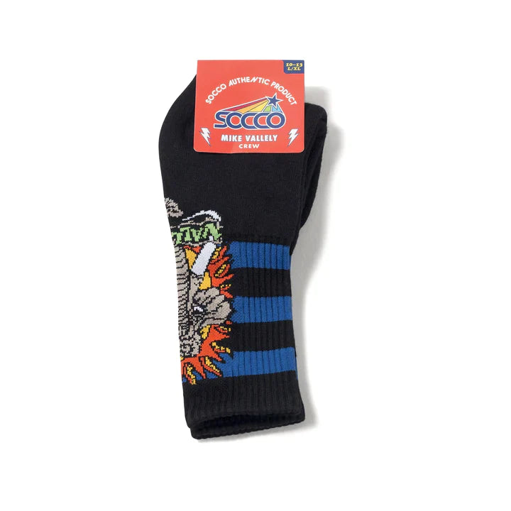 SOCCO Street Plant Woolly Mammoth | Black Mid Socks