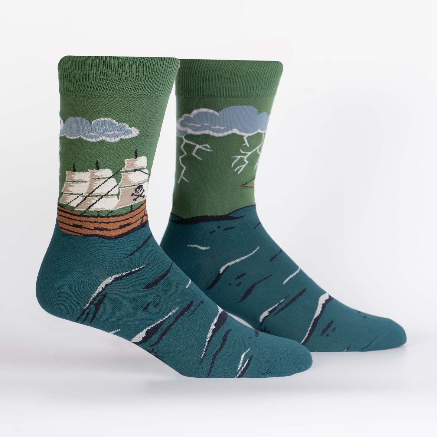 Sock it to Me Stormy Seas Mens Crew Socks