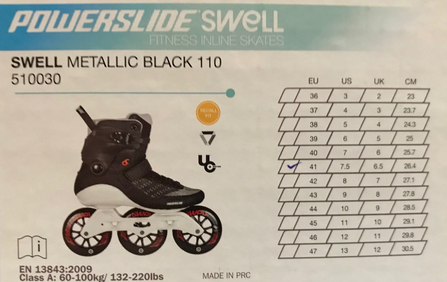Powerslide Swell 110 mm Metallic-Schwarz-Inlineskates