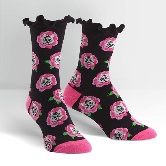 Sock it to Me Cat Buds Womens Crew Socks