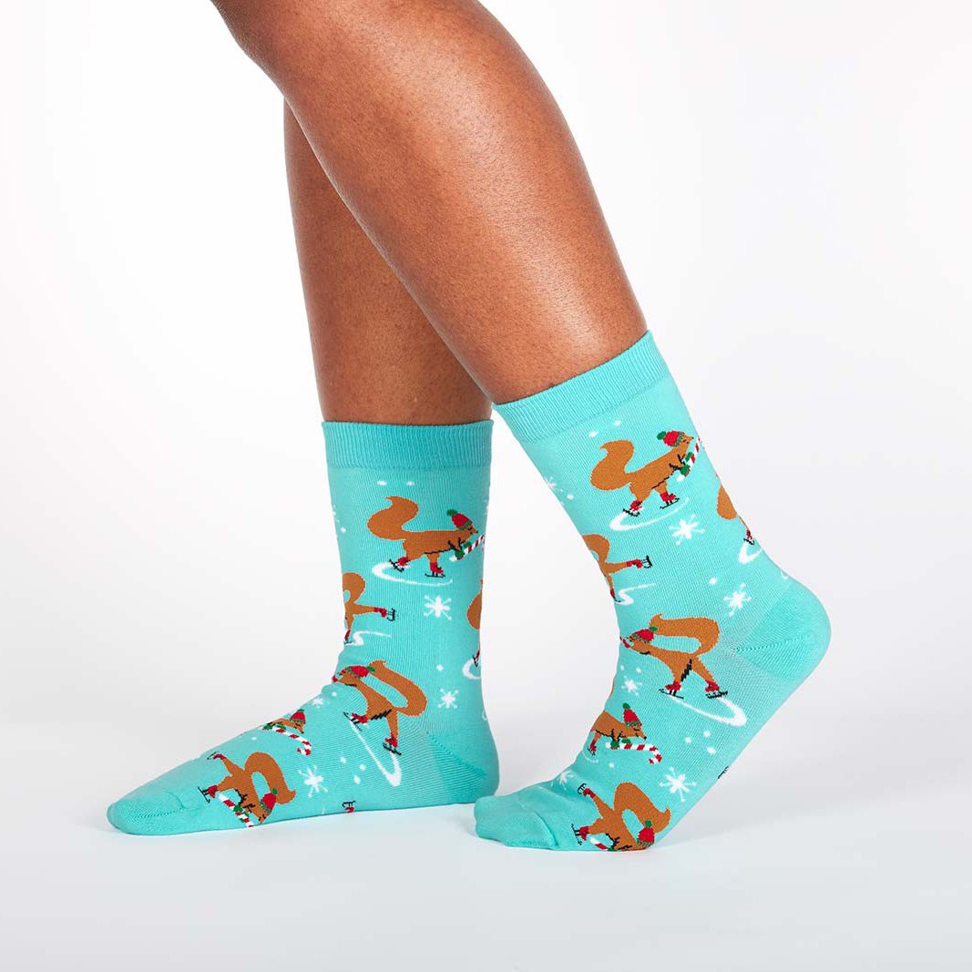 Sock it to Me Peppermint Squirrels Womens Crew