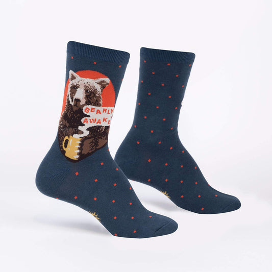 Sock it to Me Bearly Awake Womens Crew Socks