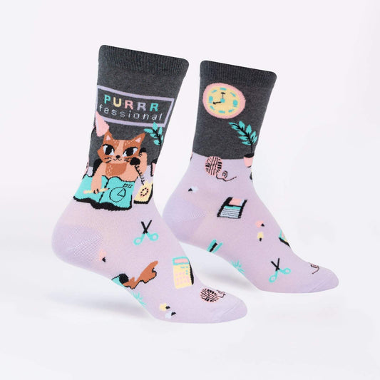 Sock it to Me Purrrfessional Womens Crew Socks