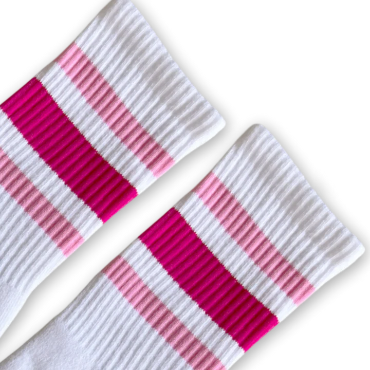 SOCCO Pink Shades | White Mid Socks