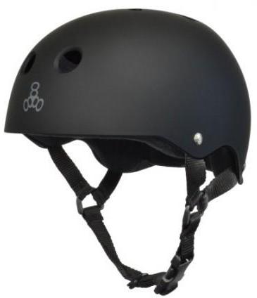 Triple 8 Skate Helmet SS All Black Rubber