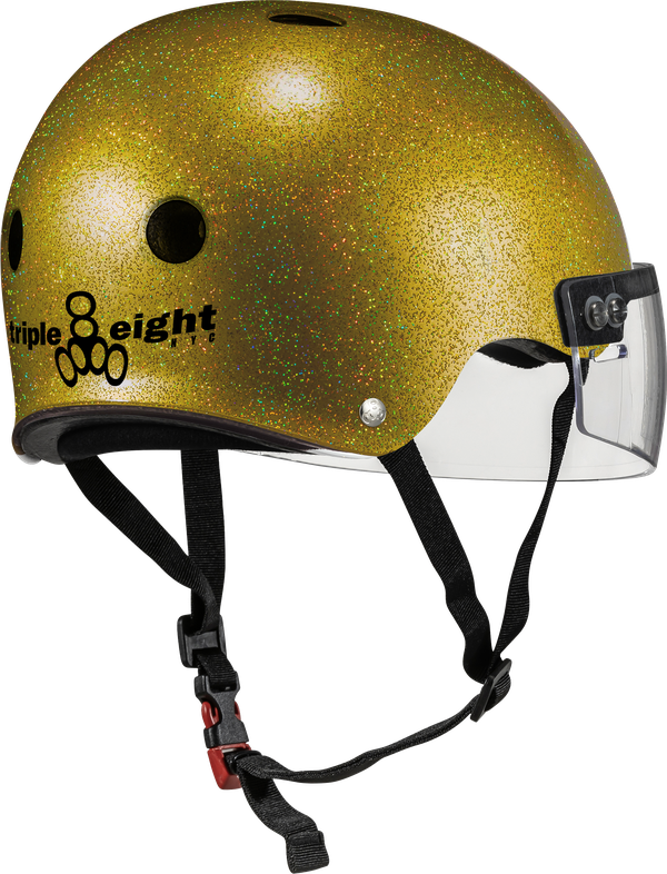 Triple 8 THE VISOR Certified Helmet SS Gold Glitter