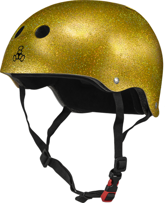 Triple 8 THE Certified Helmet SS Gold Glitter