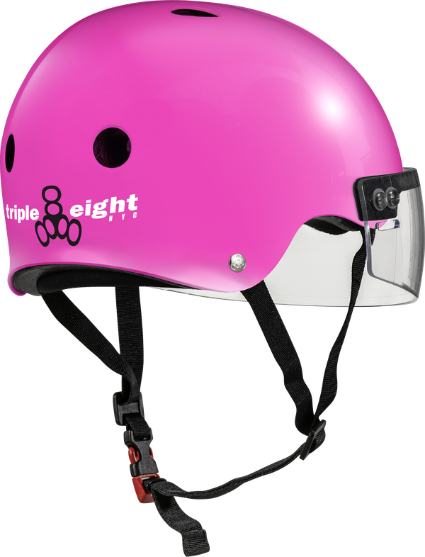 Triple 8 THE VISOR Certified Helmet SS Pink Glossy