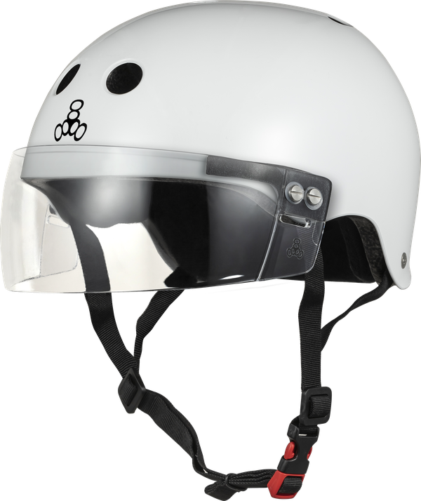 Triple 8 THE VISOR Certified Helmet SS White Glossy