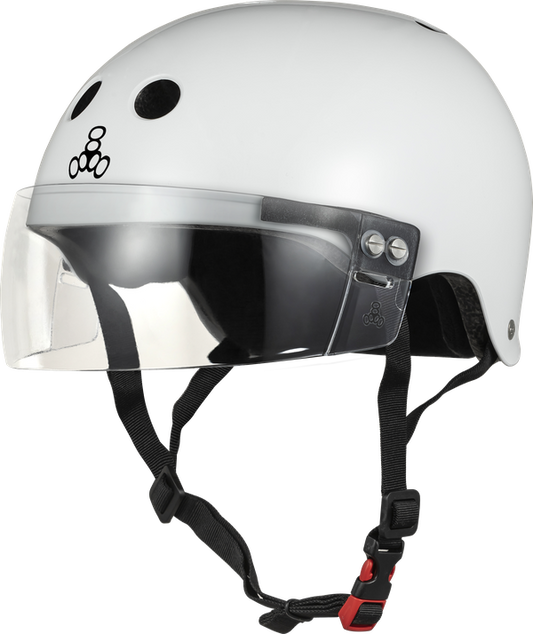 Triple 8 THE VISOR Certified Helmet SS White Glossy