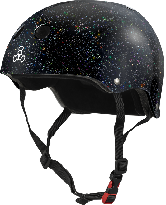 Triple 8 THE Certified Helm SS Schwarz Glitzer