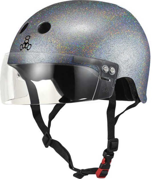 Triple 8 THE VISOR Certified Helmet SS Silver Glitter