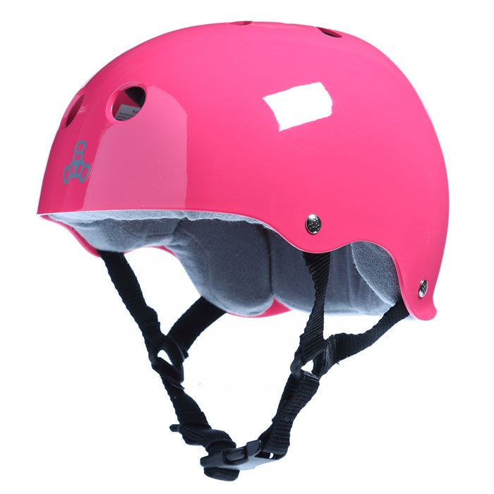 Triple 8 Skate Helmet SS Pink Gloss with Grey Liner